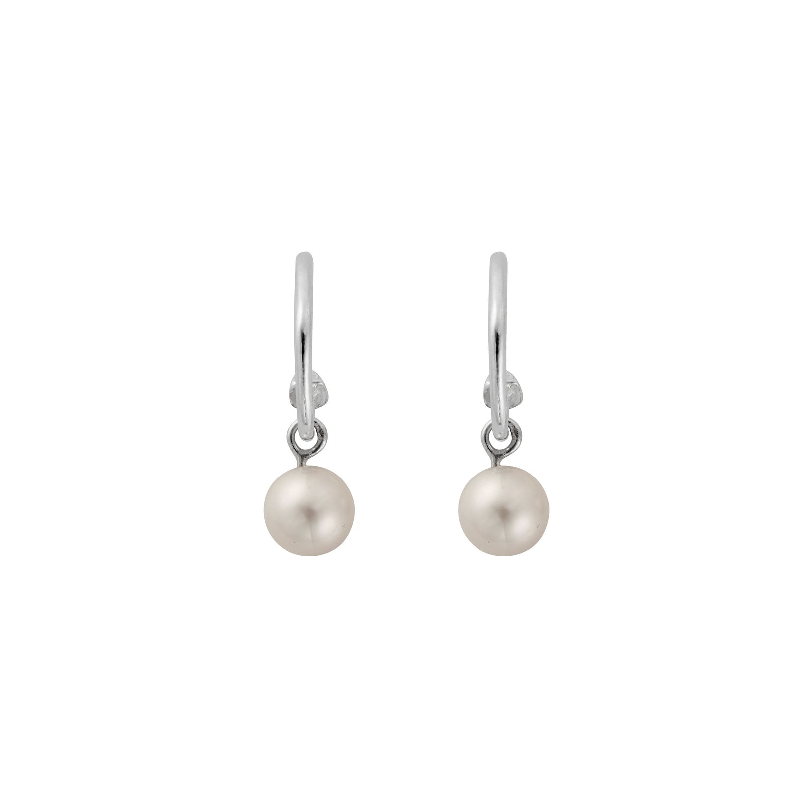 Mini Cupid Hoops With White Pearl Earring Charms