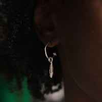 Mini Cupid Hoops With Mini Feather Charms