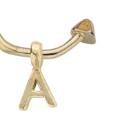 Gold Mini Cupid Hoops with Alphabet Charms