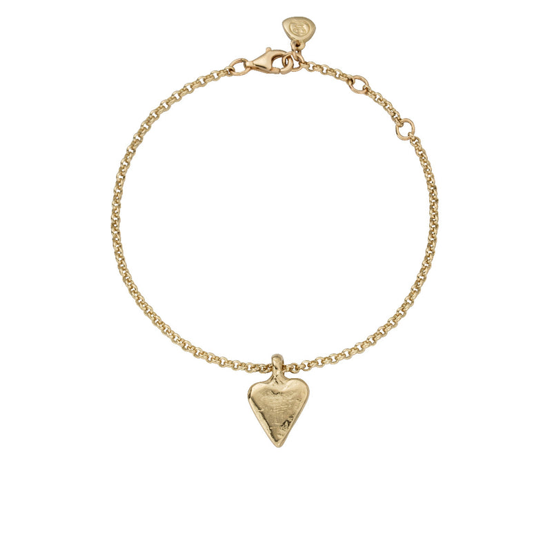 Gold Mini Heart Chain Bracelet