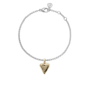 Silver & Gold Mini Heart Chain Bracelet