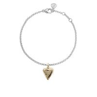 Silver & Gold Mini Heart Chain Bracelet