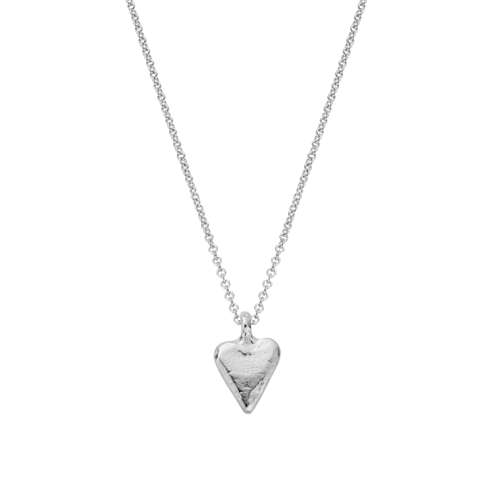 Silver Mini Heart Necklace With Handwriting