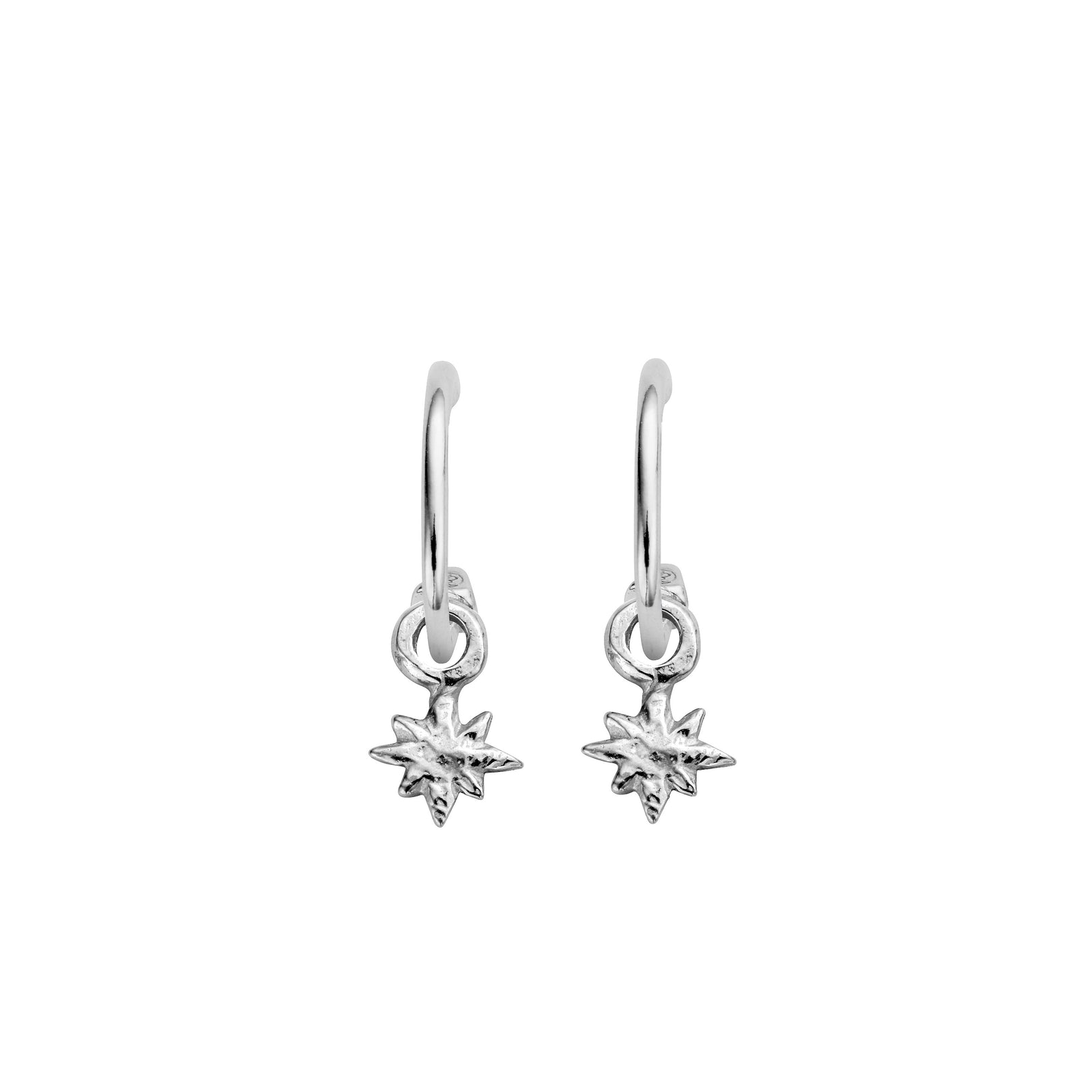 Mini Cupid Hoops With Baby North Star Charms