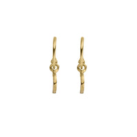 Gold Mini Cupid Hoops With Mini Crescent Moon Charms