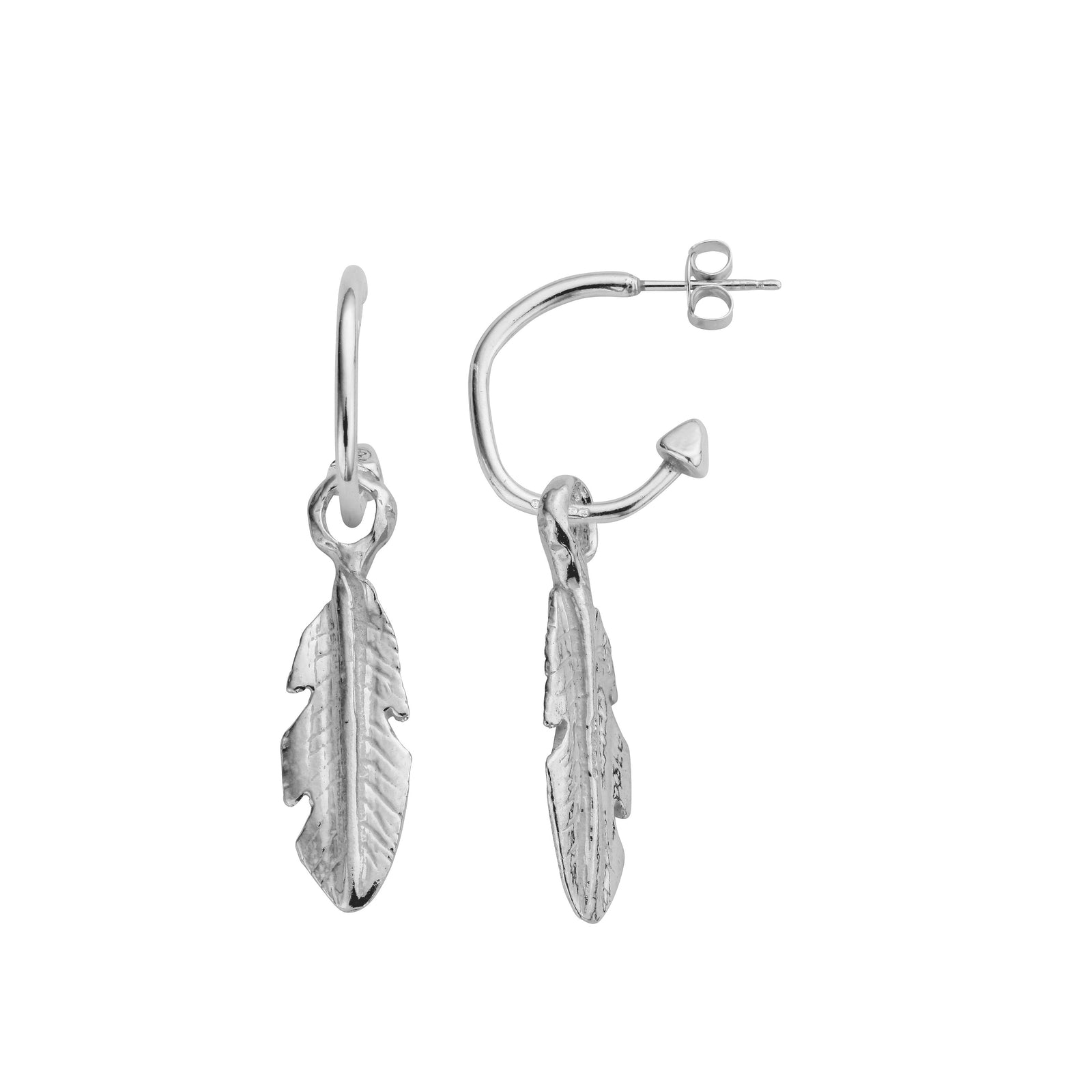Mini Cupid Hoops With Medium Feather Charms