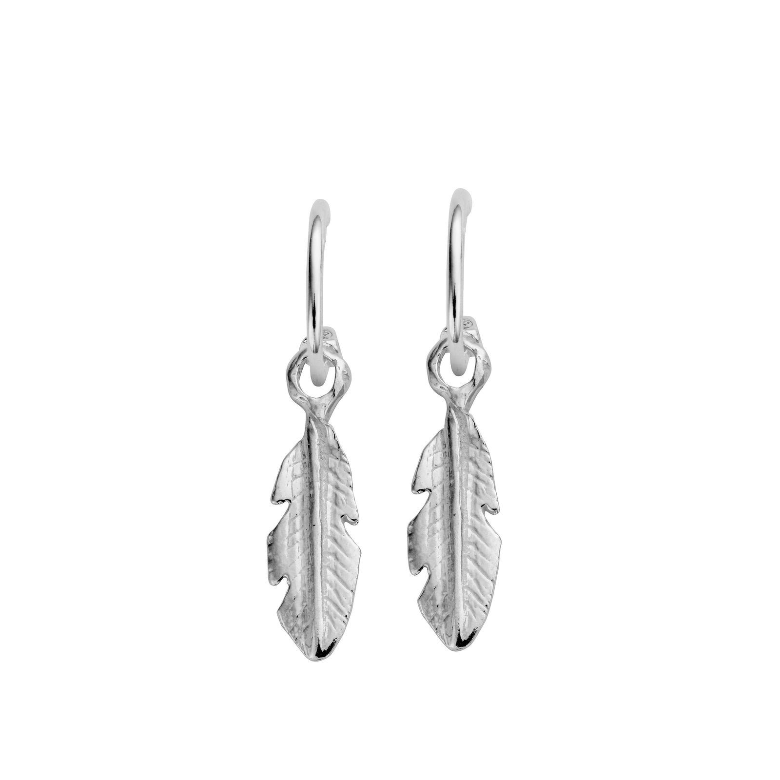 Mini Cupid Hoops With Medium Feather Charms