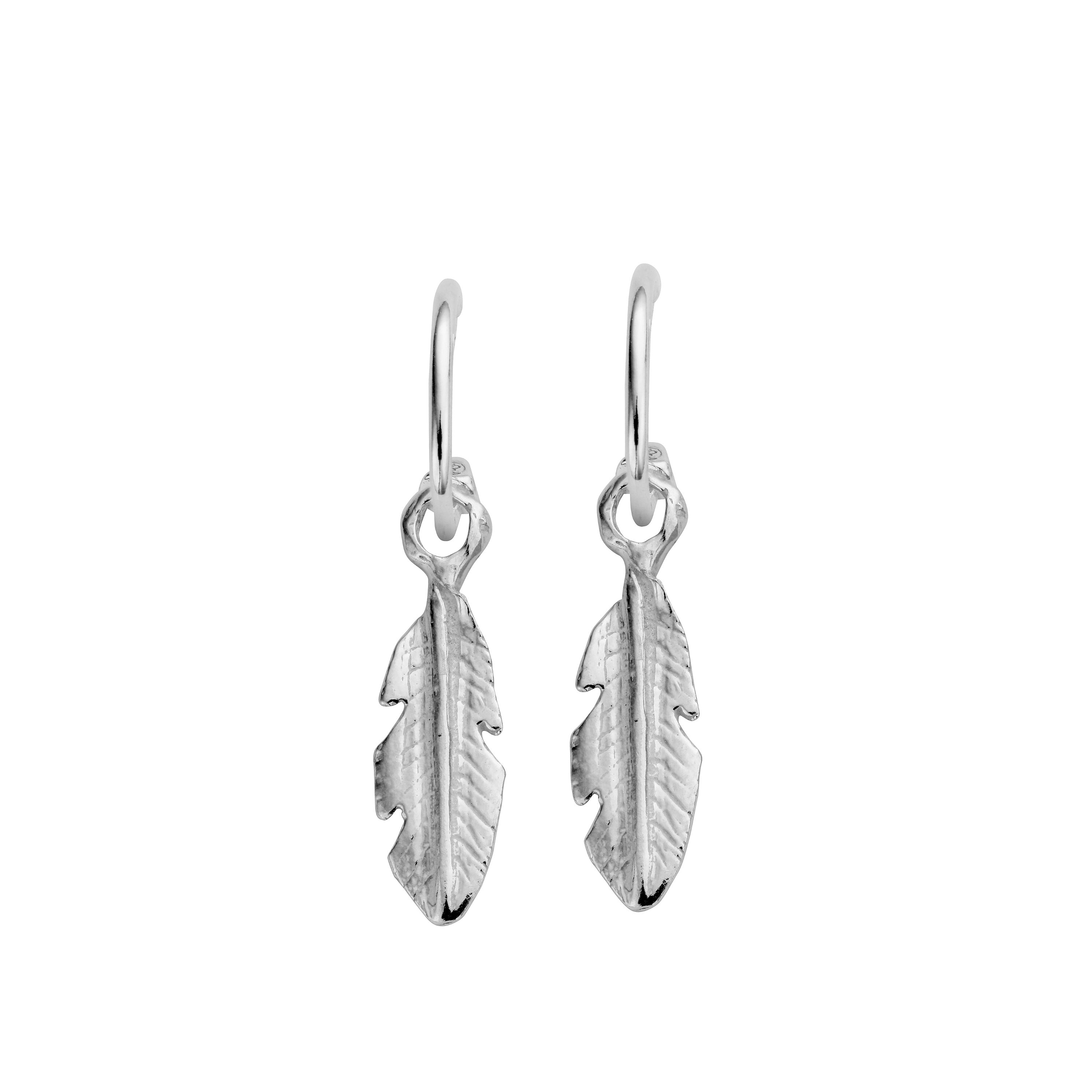 Mini Cupid Hoops With Medium Feather Charms