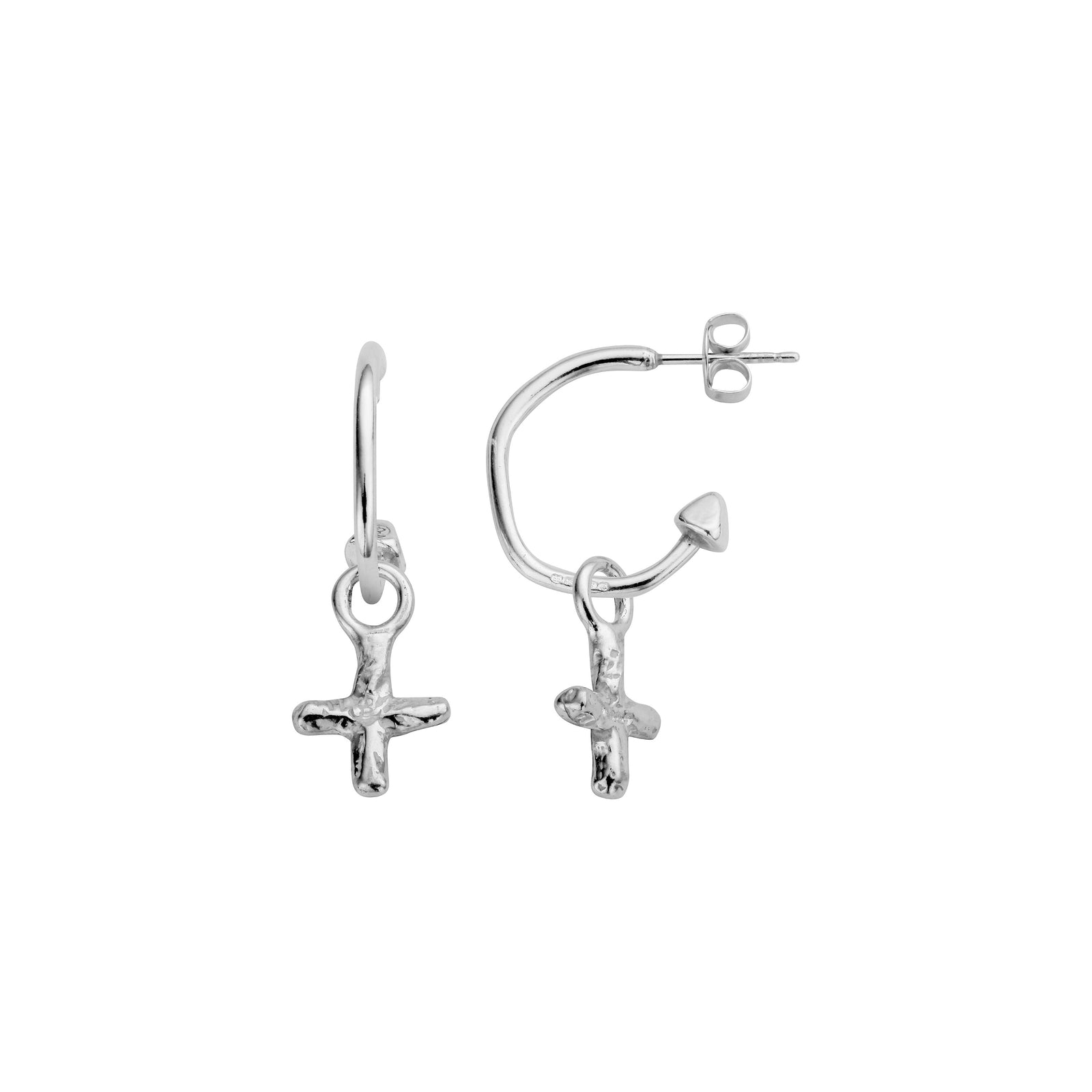 Mini Cupid Hoops With Mini Kiss Charms