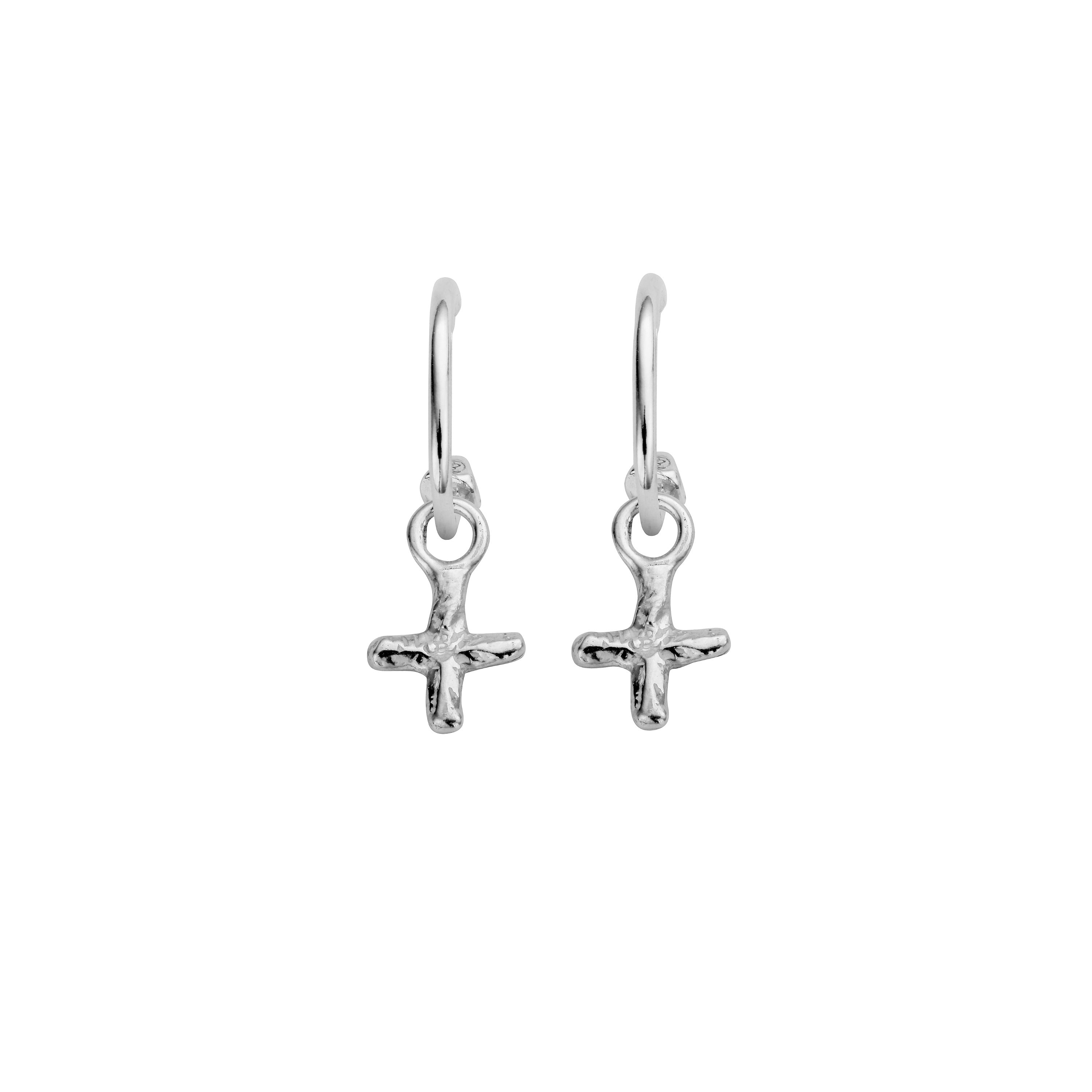 Mini Cupid Hoops With Mini Kiss Charms