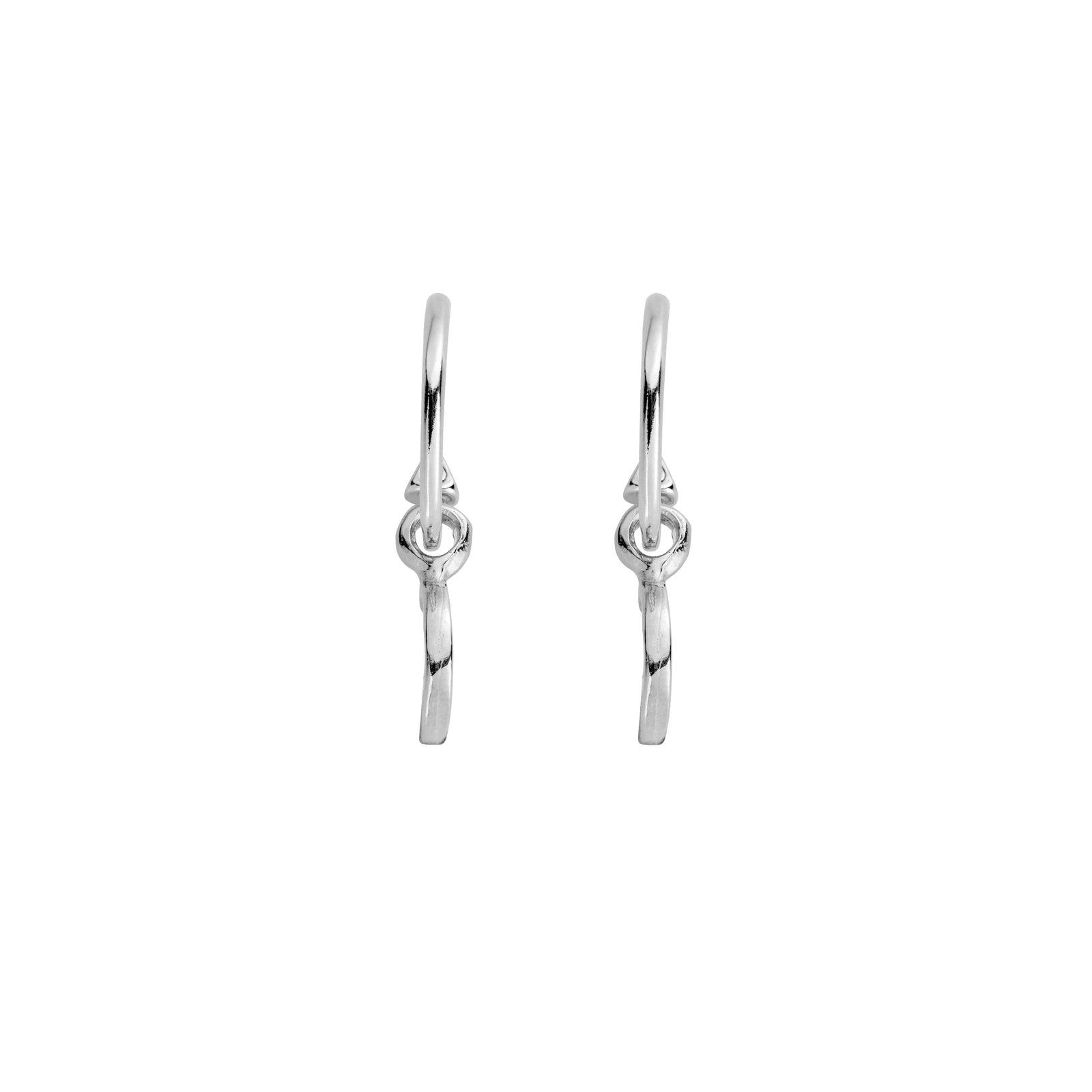 Mini Cupid Hoops With Mini Crescent Moon Charms
