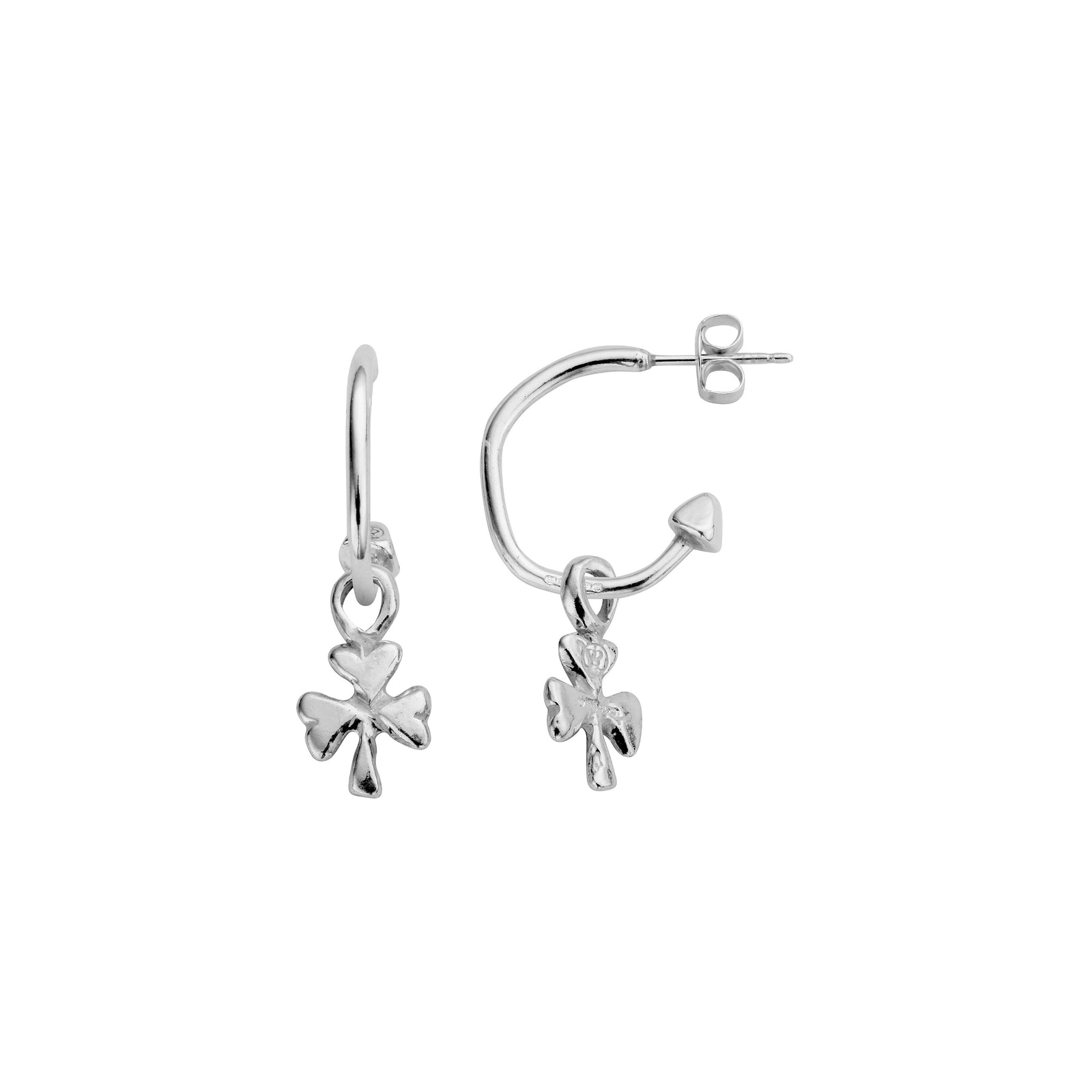 Mini Cupid Hoops With Baby Shamrock Charms