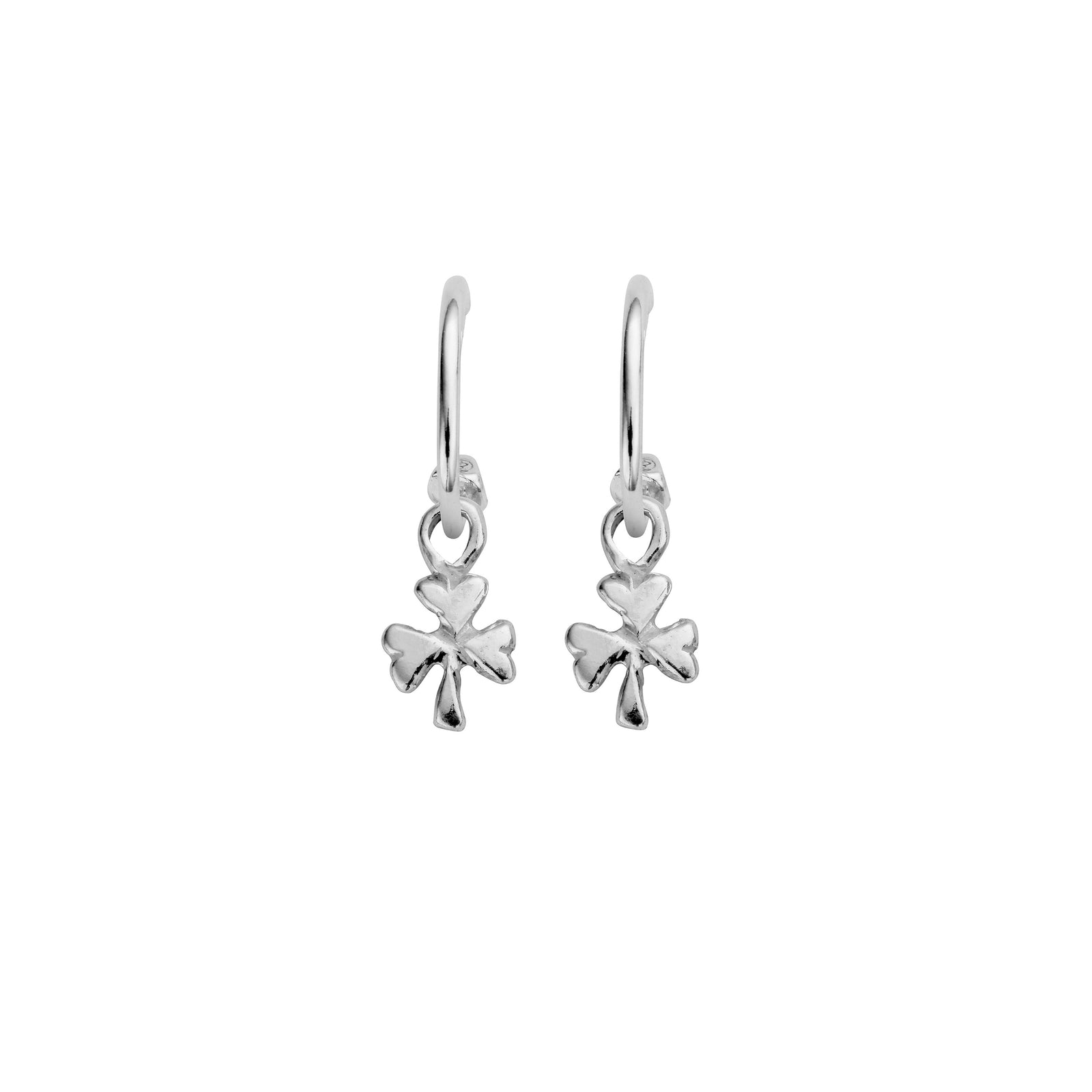Mini Cupid Hoops With Baby Shamrock Charms