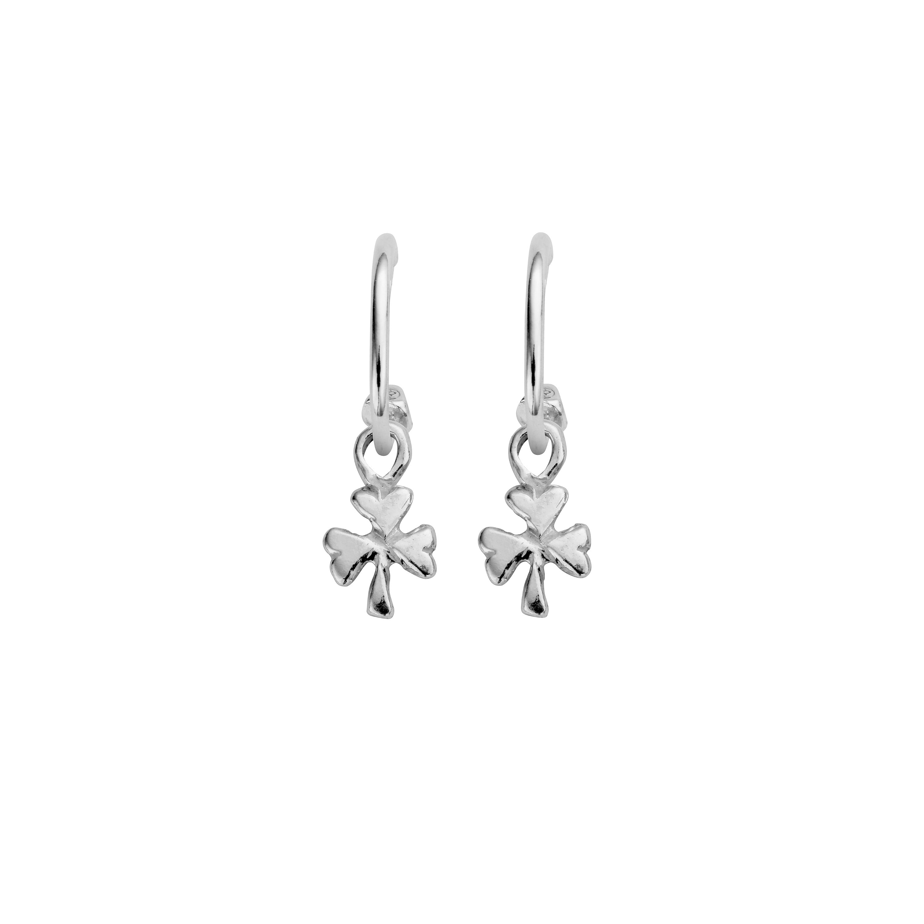 Mini Cupid Hoops With Baby Shamrock Charms