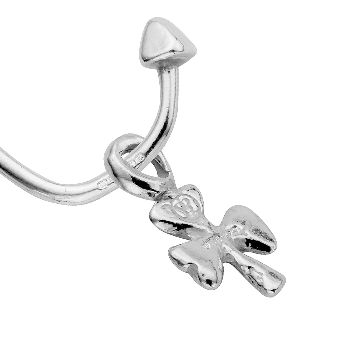 Silver Baby Shamrock Single Earring Charm