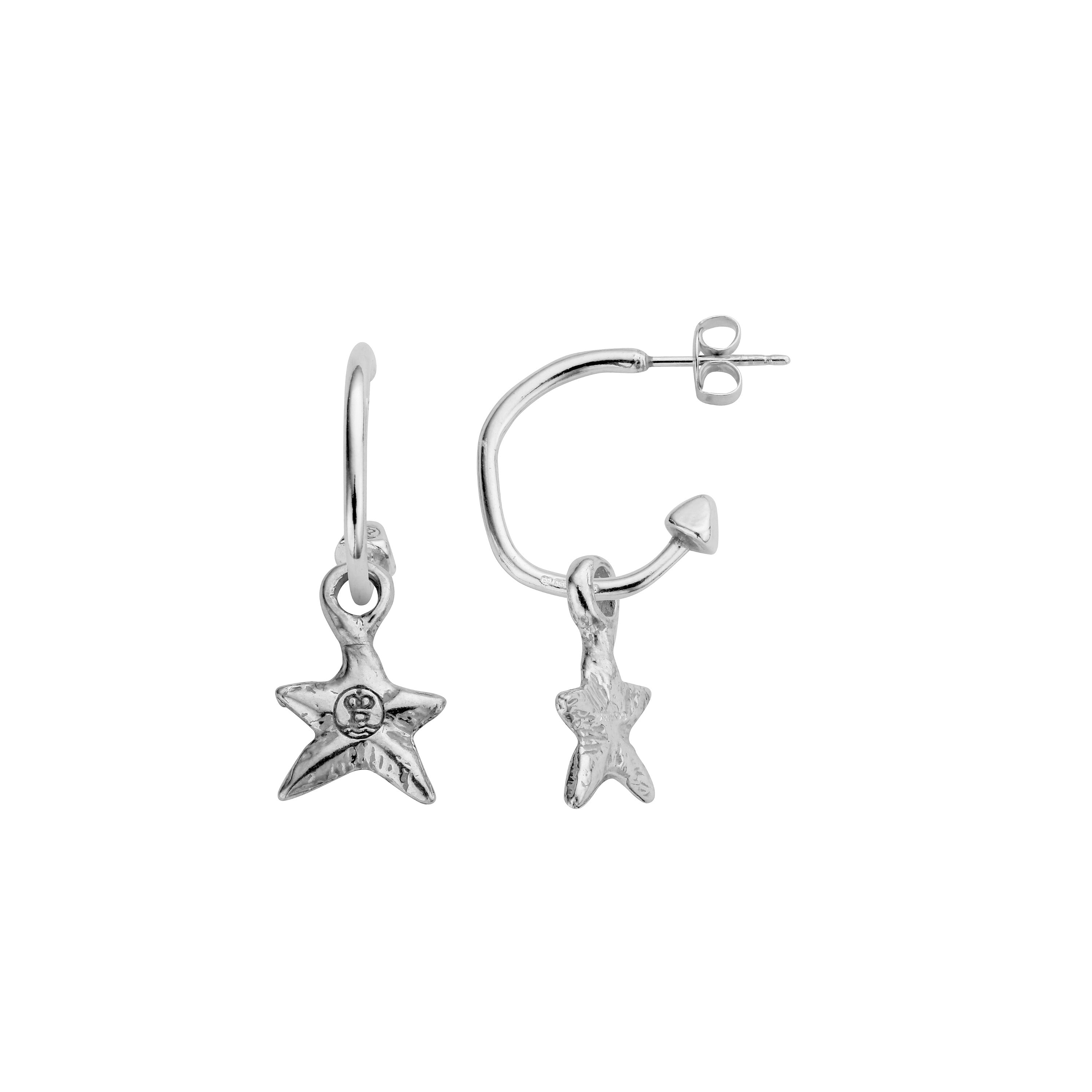 Mini Cupid Hoops With Mini Star Charms