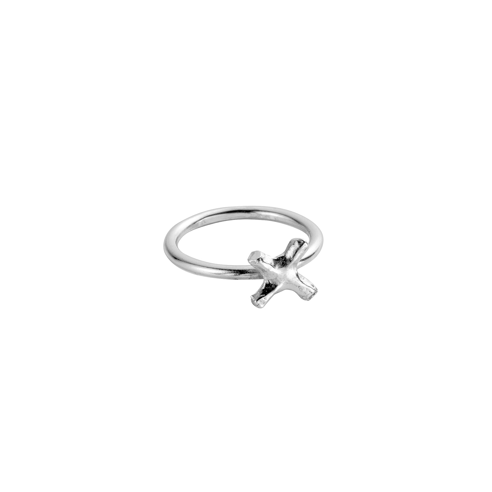 Silver Love Struck Mini Kiss Ring