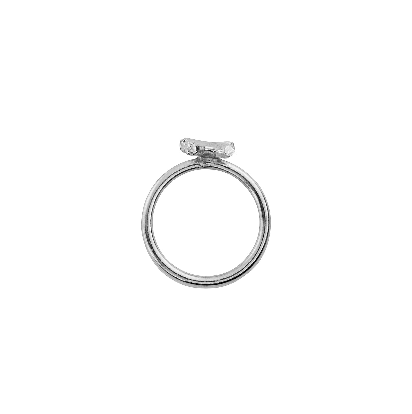 Silver Love Struck Mini Kiss Ring