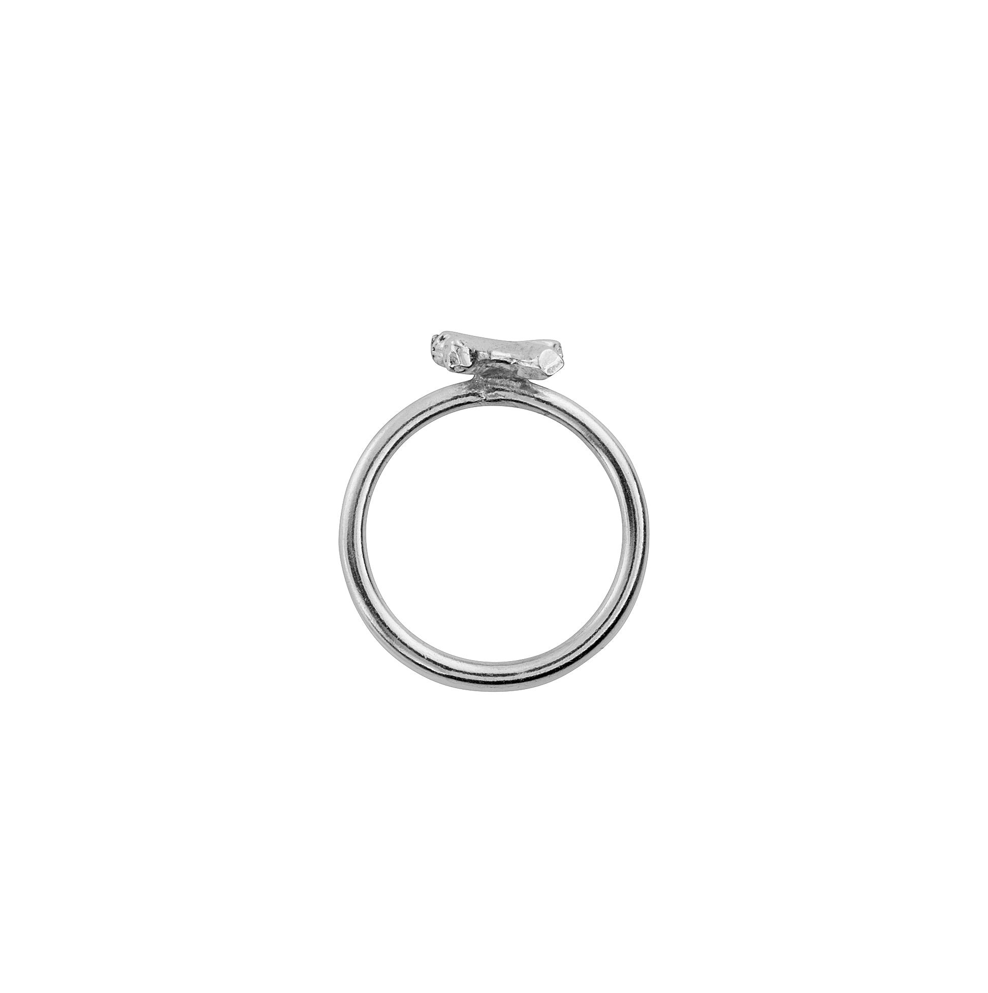 Silver Love Struck Mini Kiss Ring
