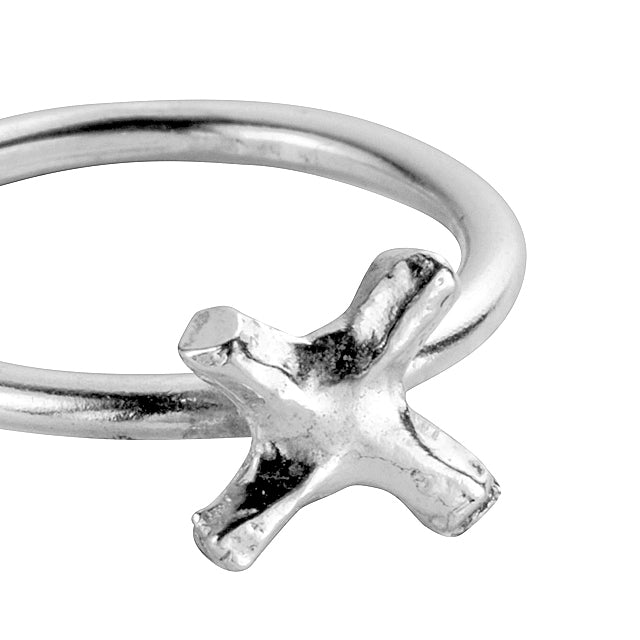 Silver Love Struck Mini Kiss Ring