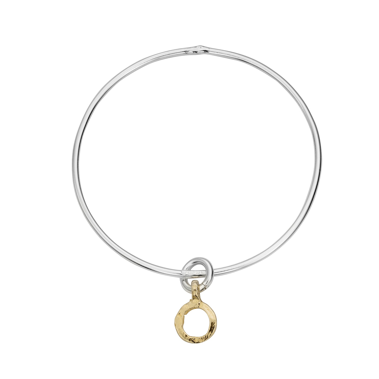 Silver & Gold Mini Open Circle Bangle