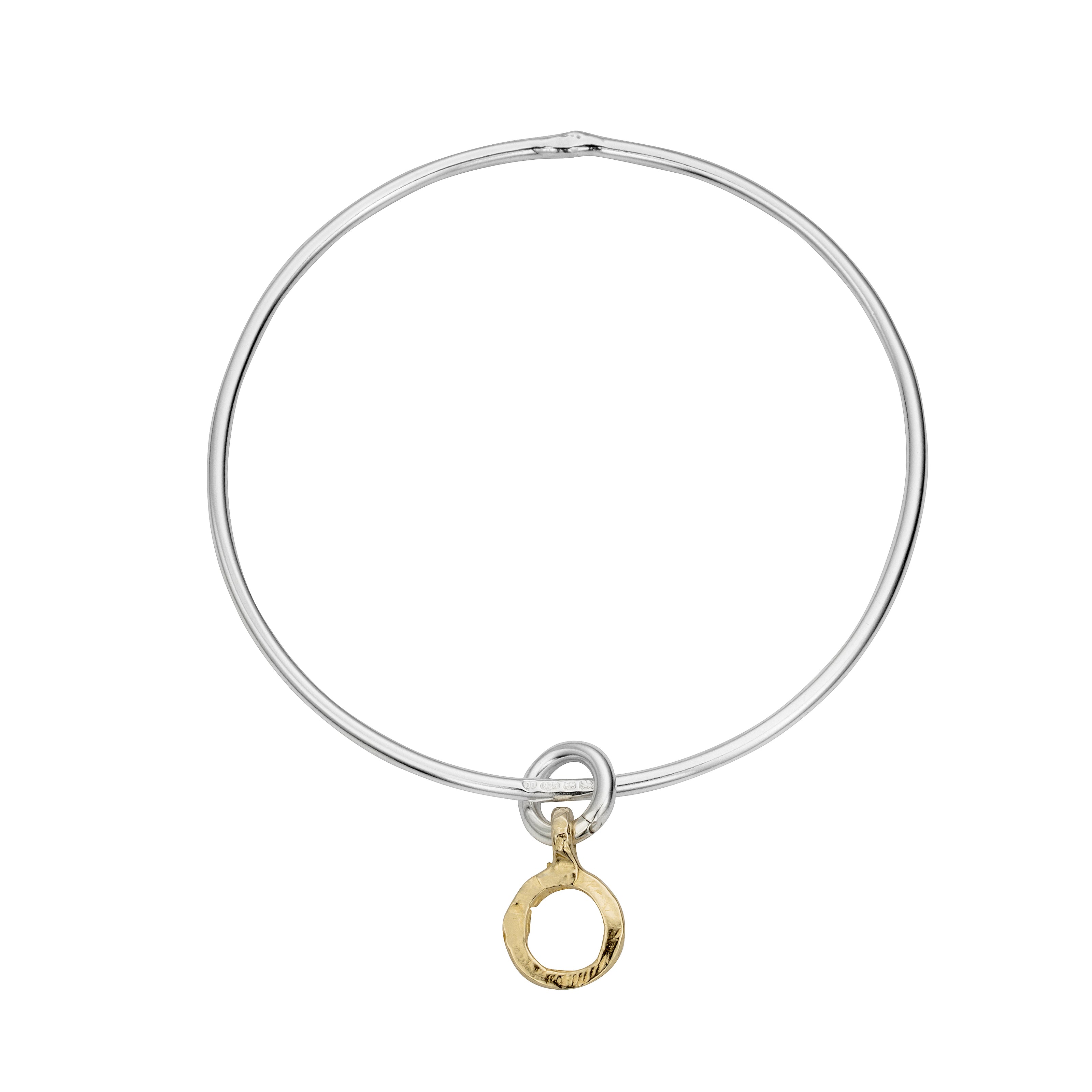 Silver & Gold Mini Open Circle Bangle