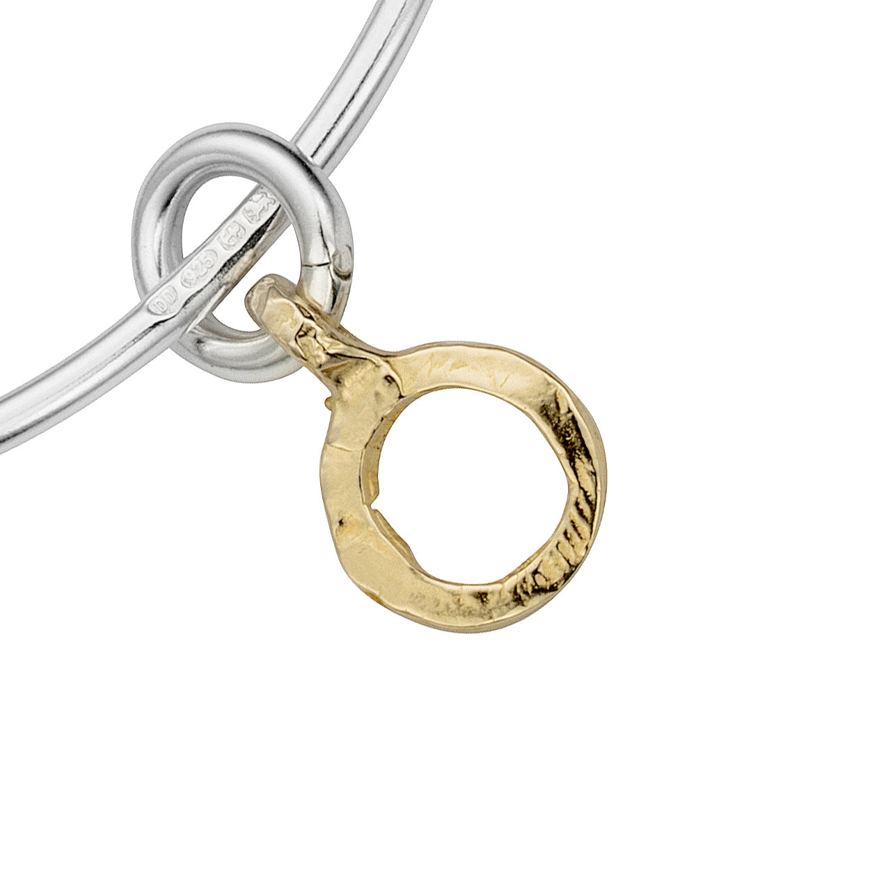 Silver & Gold Mini Open Circle Bangle