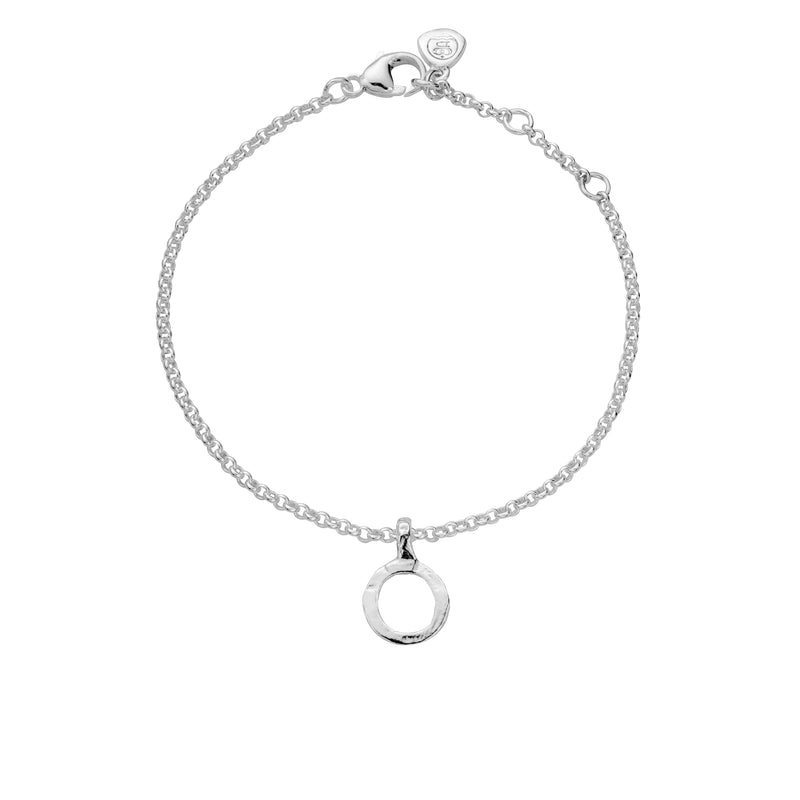 Silver Mini Open Circle Chain Bracelet