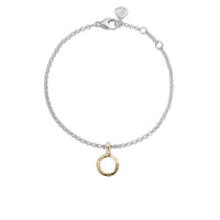 Silver & Gold Mini Open Circle Chain Bracelet