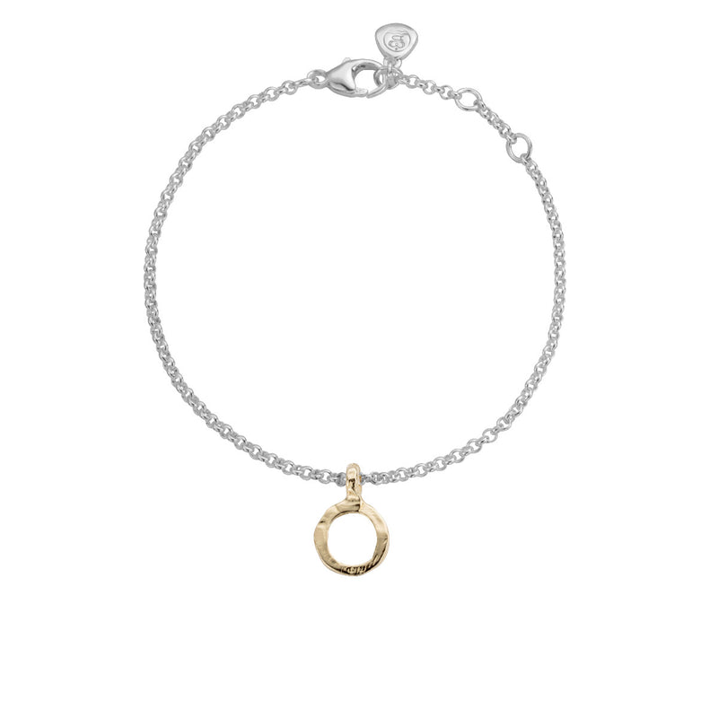 Silver & Gold Mini Open Circle Chain Bracelet