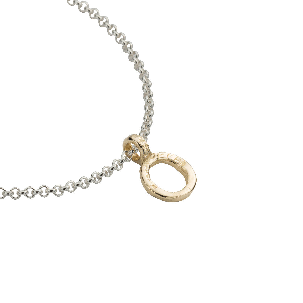 Silver & Gold Mini Open Circle Chain Bracelet