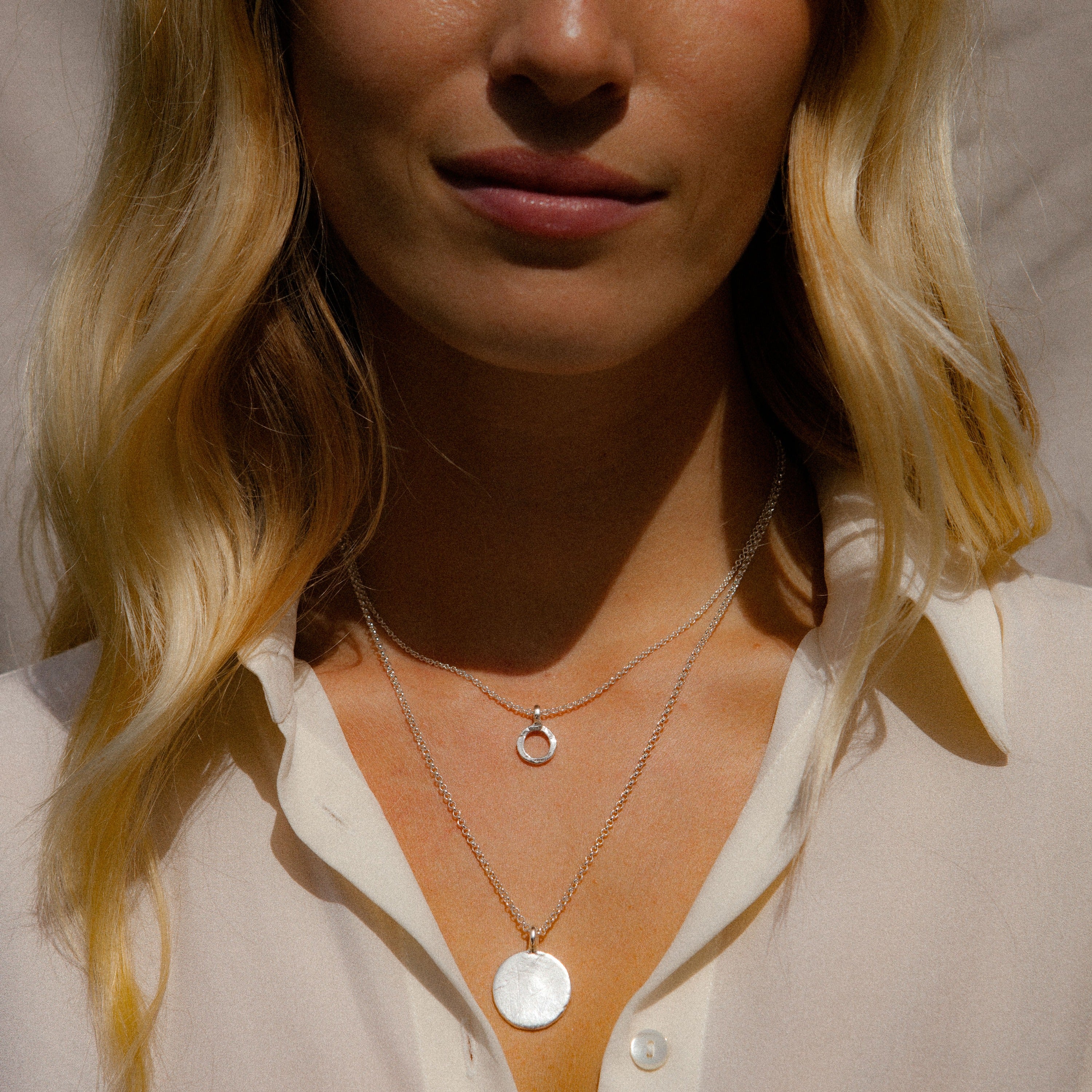 Silver Mini Open Circle Necklace