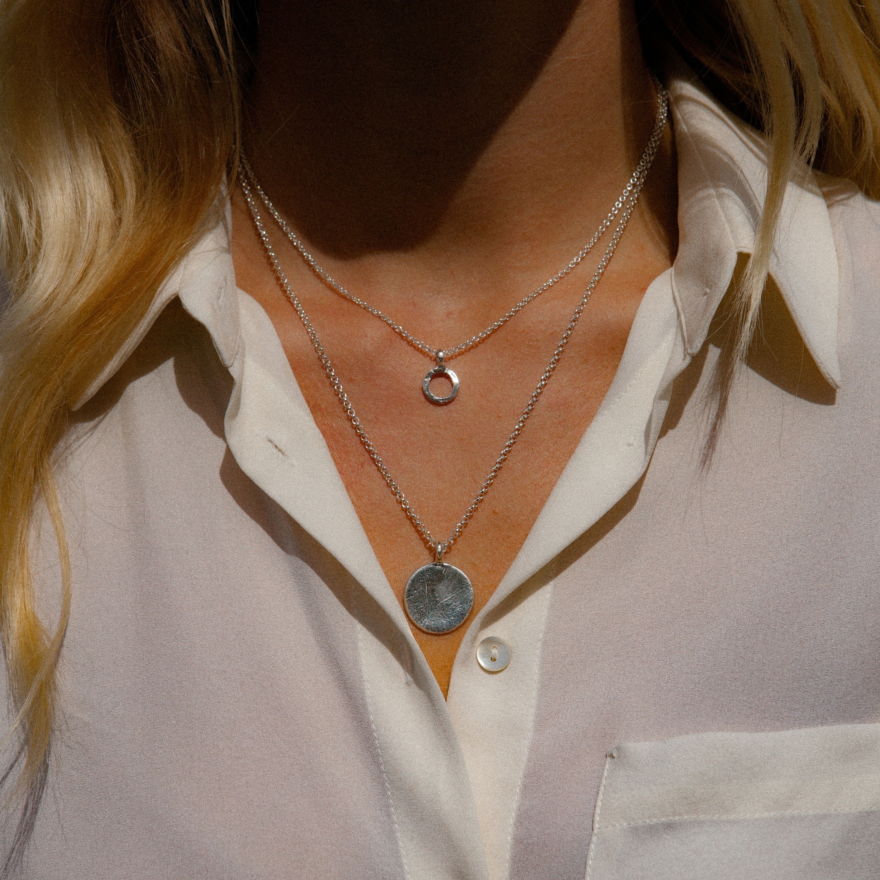 Silver Mini Open Circle Necklace