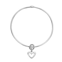 Silver Mini Open Heart Bangle