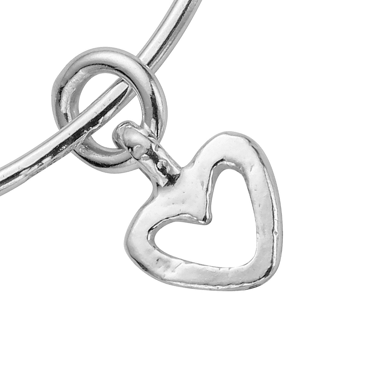 Silver Mini Open Heart Bangle