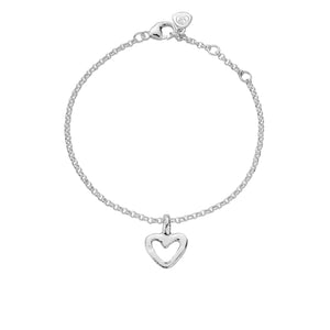 Silver Mini Open Heart Chain Bracelet