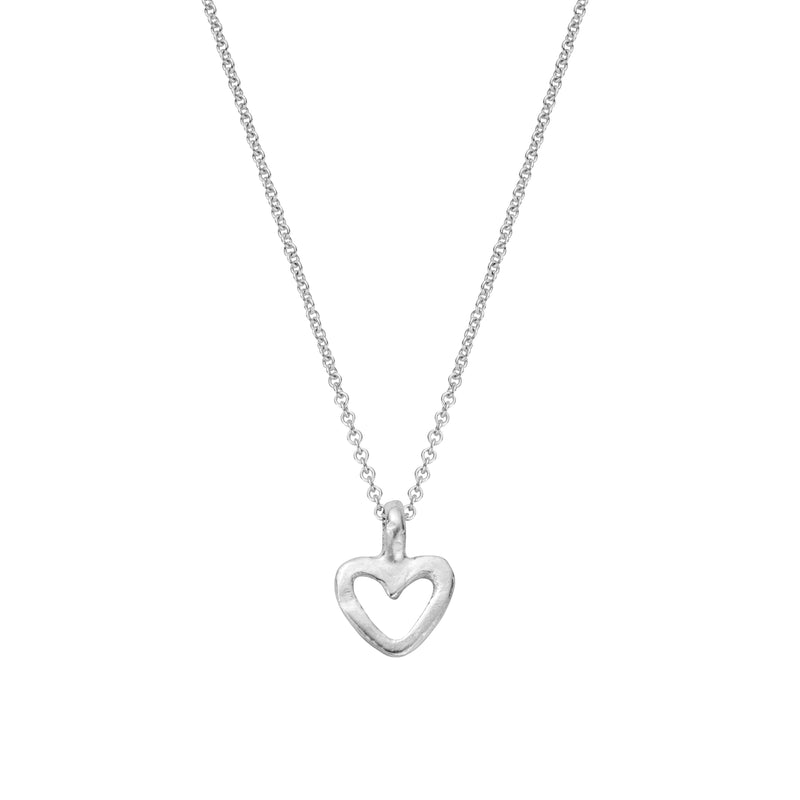 Silver Mini Open Heart Necklace