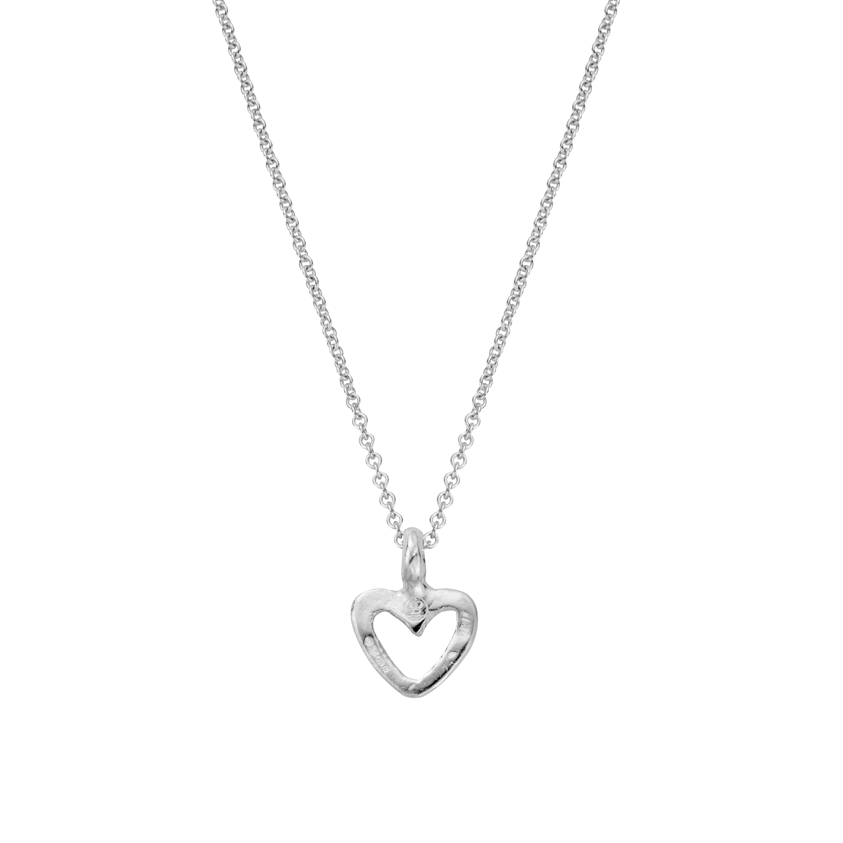 Silver Mini Open Heart Necklace