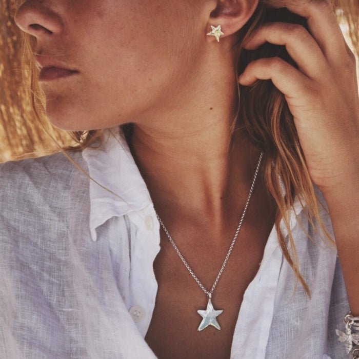 Silver Mini Star Stud Earrings