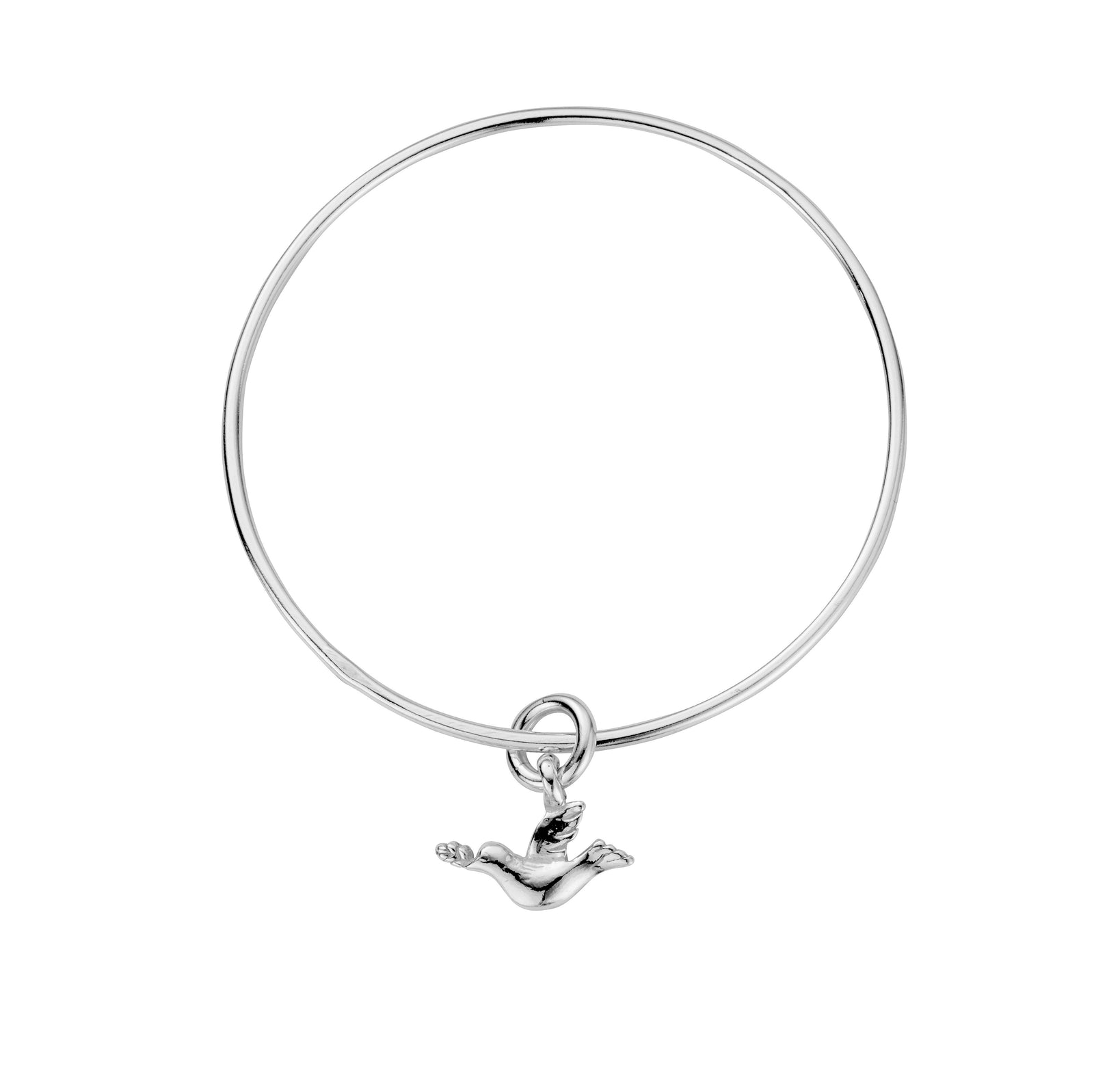 Silver Mini Turtle Dove Bangle