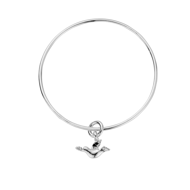 Silver Mini Turtle Dove Bangle