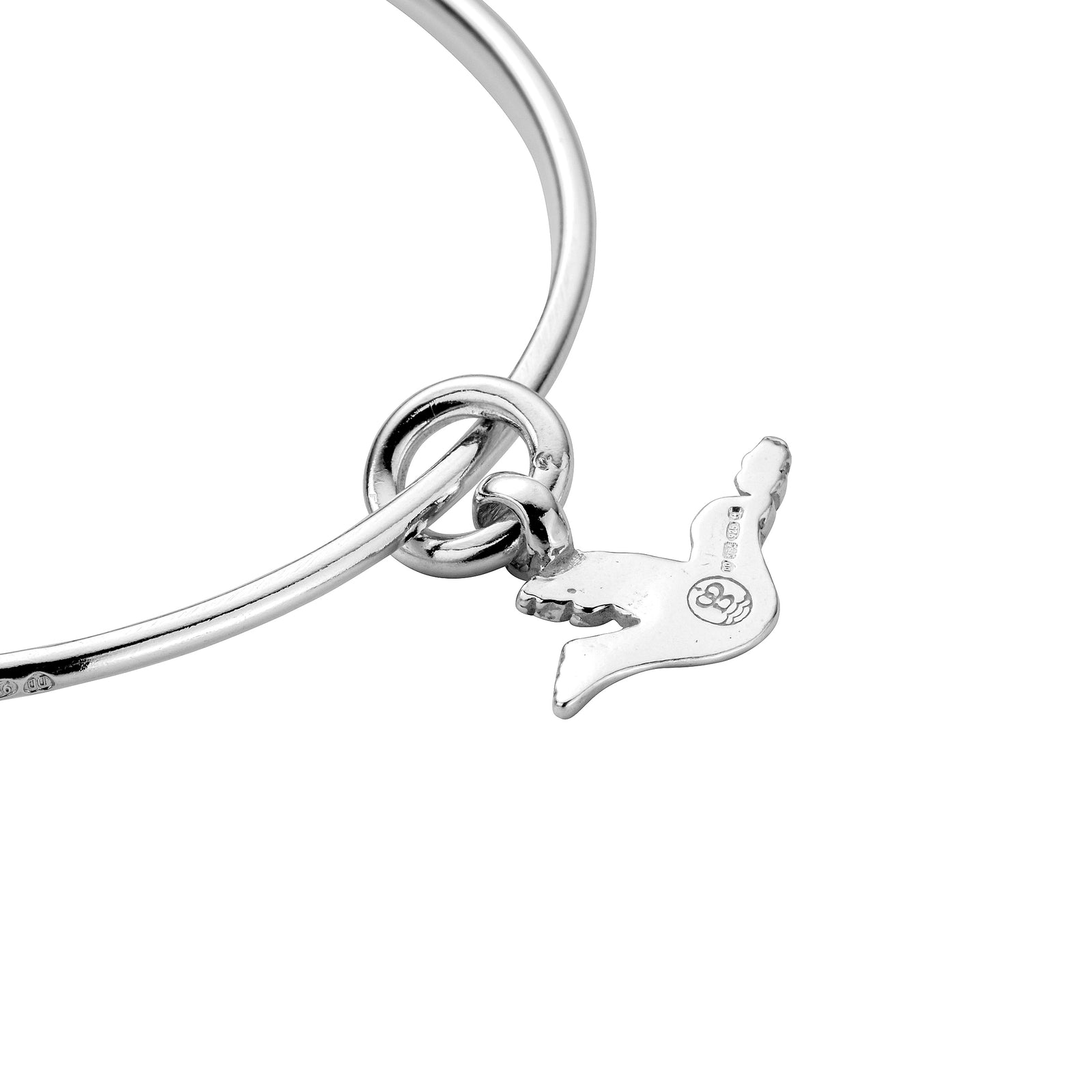 Silver Mini Turtle Dove Bangle
