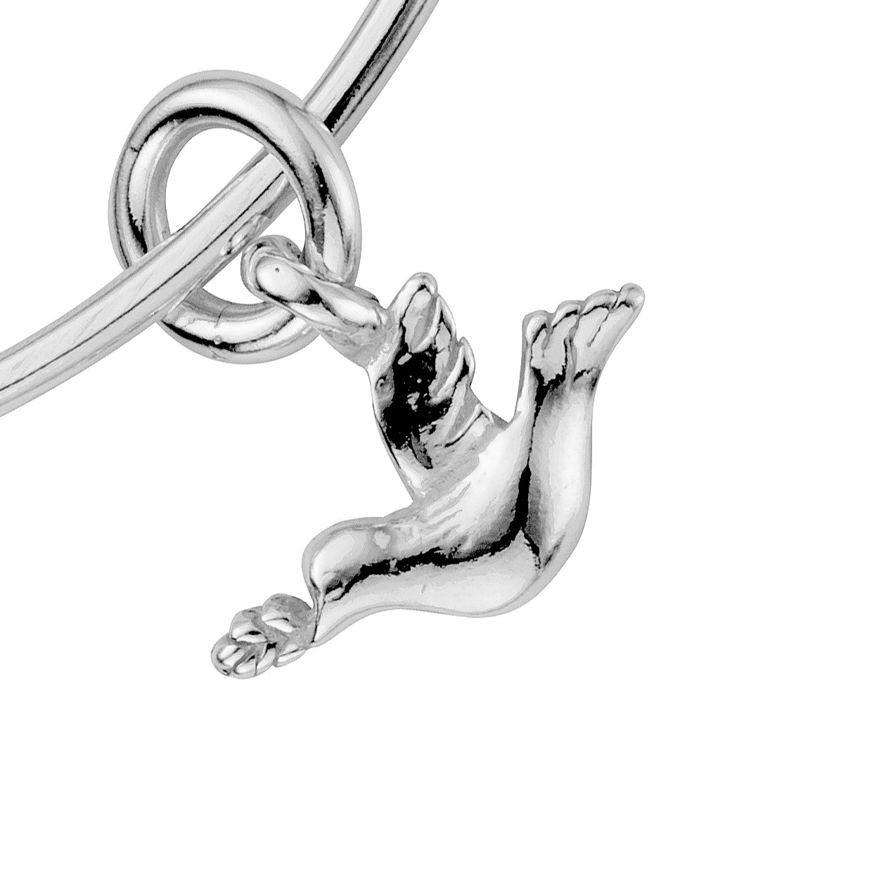 Silver Mini Turtle Dove Bangle