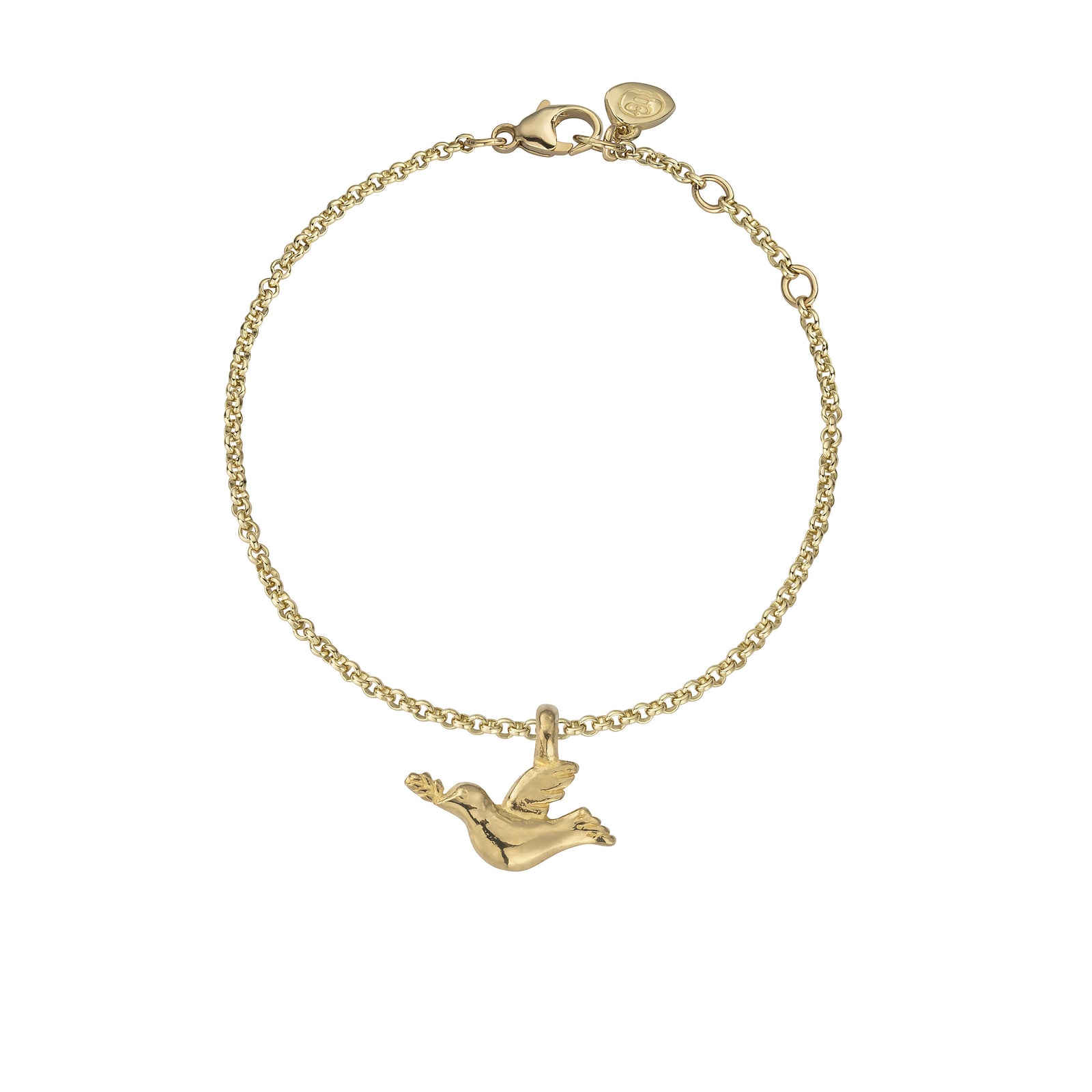Gold Mini Turtle Dove Chain Bracelet