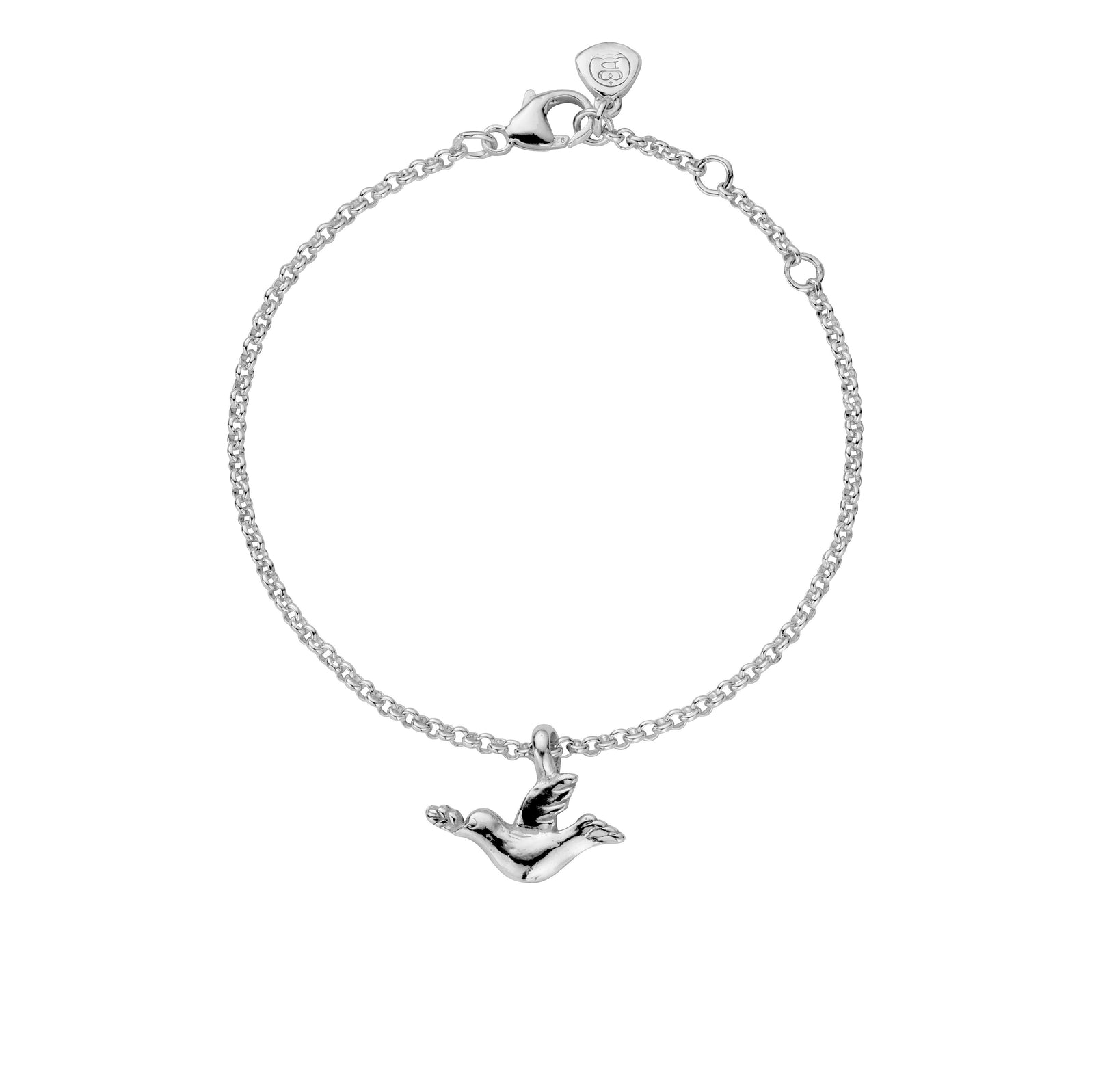 Silver Mini Turtle Dove Chain Bracelet