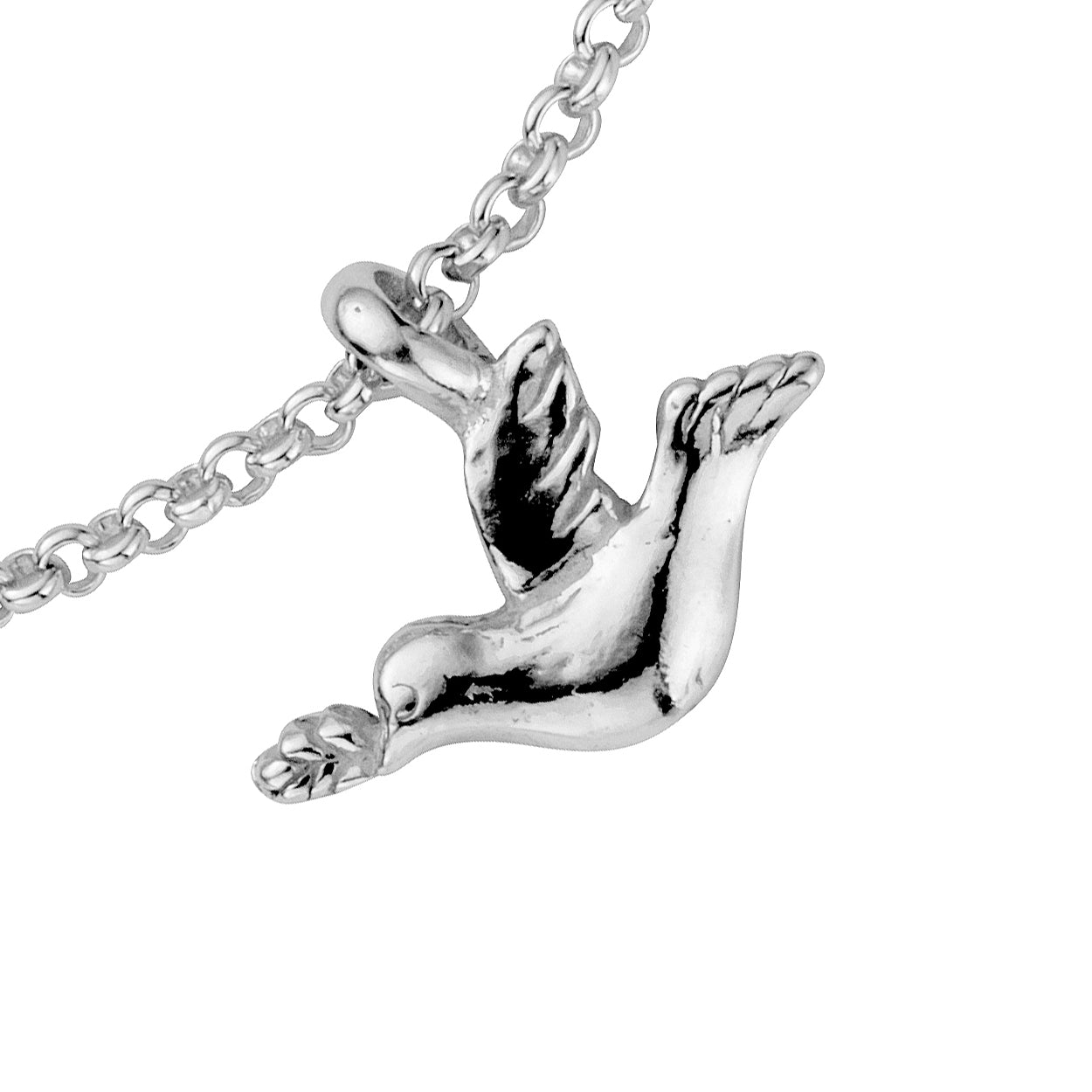 Silver Mini Turtle Dove Chain Bracelet