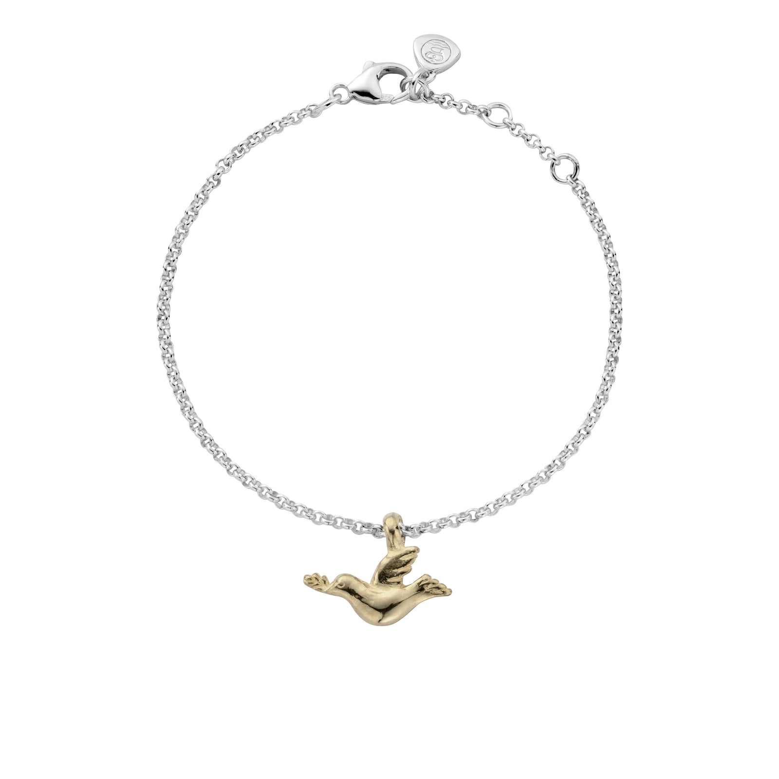 Silver & Gold Mini Turtle Dove Chain Bracelet