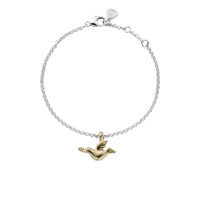 Silver & Gold Mini Turtle Dove Chain Bracelet