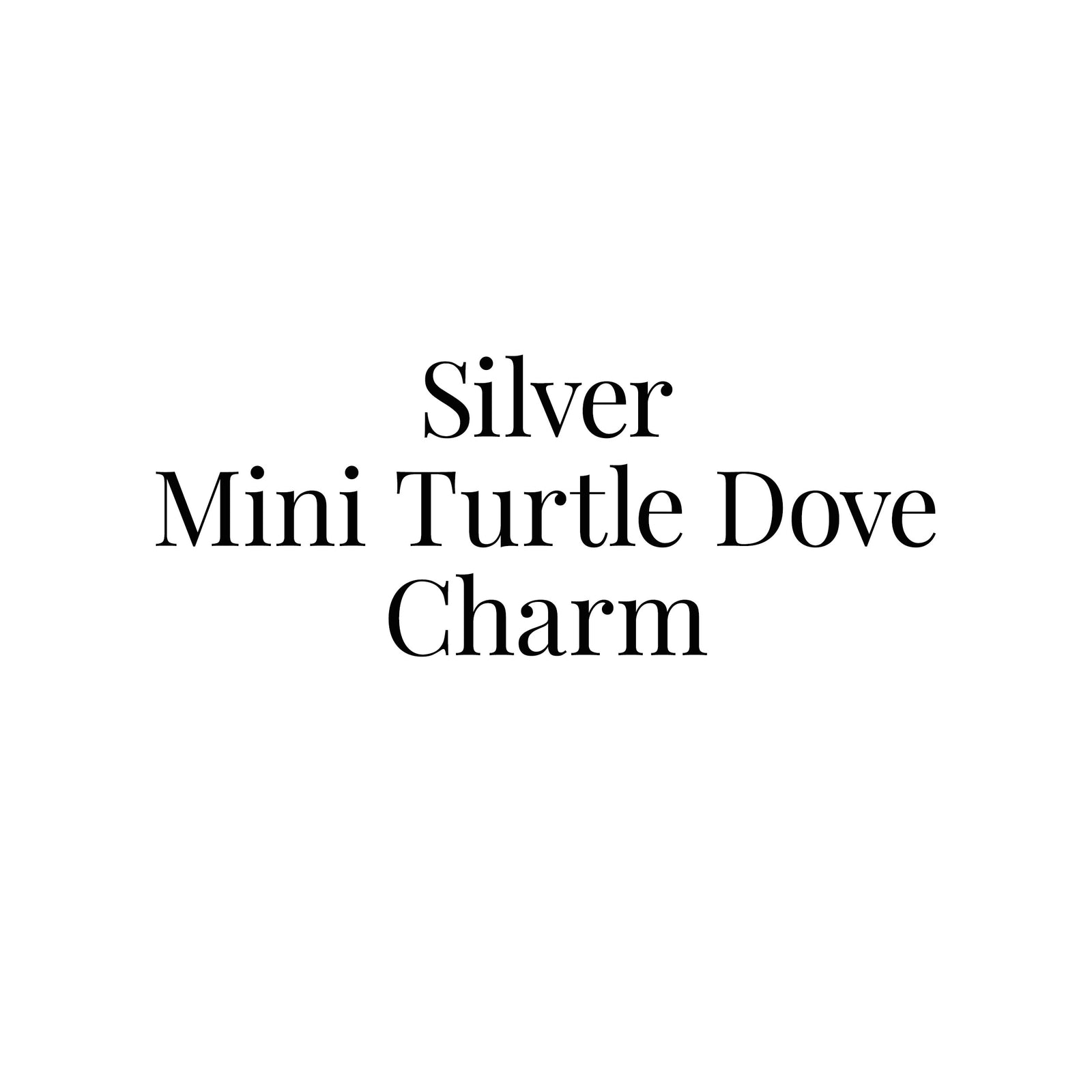 Silver Mini Turtle Dove Charm