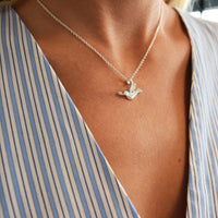 Silver Mini Turtle Dove Necklace